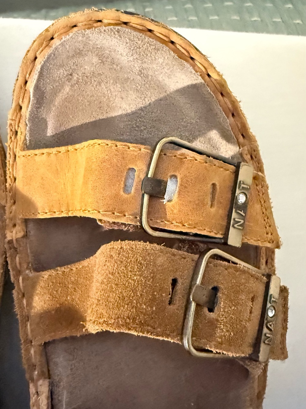 NAOT Leather Cork Platform Sandals Size 40 / US 9 Comfort Sandals - Picture 6 of 7